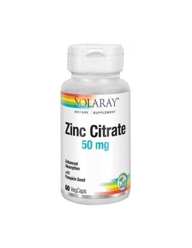 Zinc 50Mg. 60Cap. de Solaray