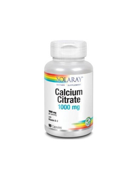 Calcium W/D3 Citrate 1000 Mg. - 90 Capsulas de Solaray