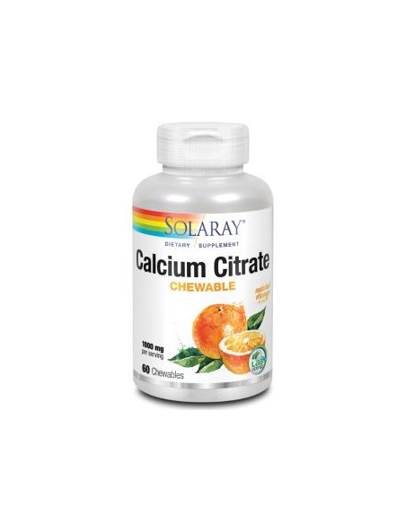 Calcium Citrate 1000 Mg -60 Compr. Masticable (Naranja) de Solaray