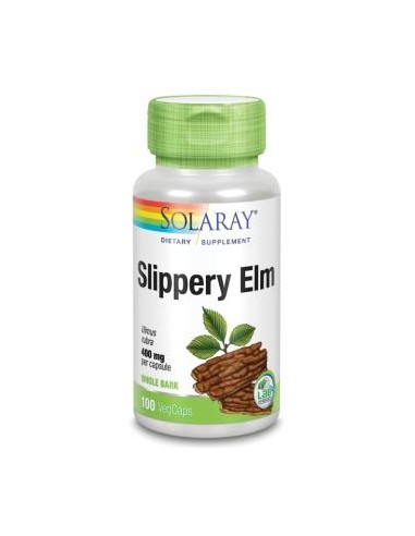 Slippery Elm Bark 400 Mg.(Olmo Americano) - 100 Vegcaps  de Solaray