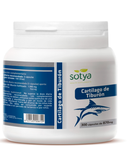 Cartilago Tiburon 870 Mg 300 Caps de Sotya