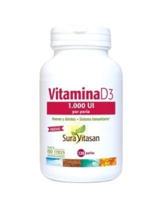 Vitamina D3  1.000 UI 120 perlas de Sura Vitasan