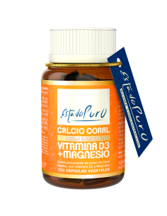 Calcio Coral+Vit D3+Mg 120Cap. Estado Puro de Tongil