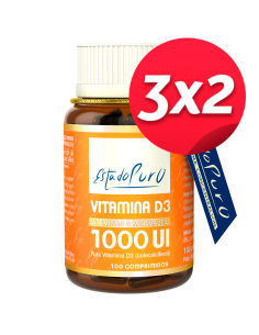 Pack 3X2 Vitamina D3 1000Ui 100 Comprimidos Estado Puro de T