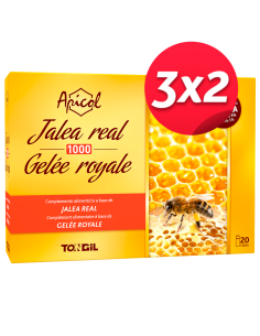 Pack 3X2 Apicol Jalea Real 1000Gr. 20Viales de Tongil..