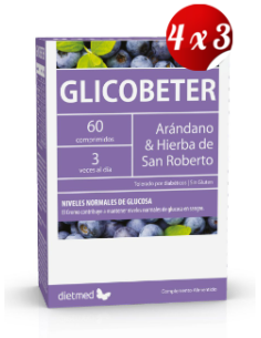 Pack 4x3 uds Glicobeter  60 Comprimidos De Dietmed