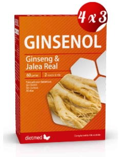 Pack 4x3 uds Ginsenol  60 Capsulas De Dietmed