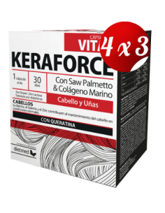 Pack 4x3 uds Keraforce Vital  30 Capsulas De Dietmed