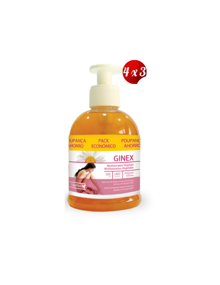 Pack 4x3 uds Ginex Jabón Liquido Pack Económico 500 Ml De Dietmed