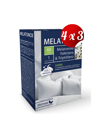 Pack 4x3 uds Melatonox 60 Comprimidos De Dietmed