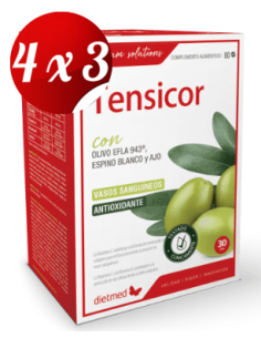 Pack 4x3 uds Tensicor  60 Comprimidos De Dietmed
