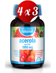 Pack 4x3 uds Acerola 1000 Mg  60 Comprimidos De Dietmed
