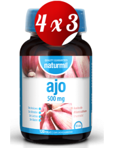 Pack 4x3 uds Ajo 500 Mg Perlas 120 Capsulas De Dietmed