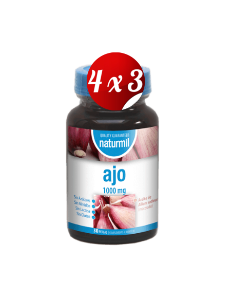 Pack 4x3 uds Ajo 1000 Mg Perlas 30 Capsulas De Dietmed