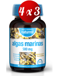 Pack 4x3 uds Algas Marinas 500 Mg  90 Comprimidos De Dietmed