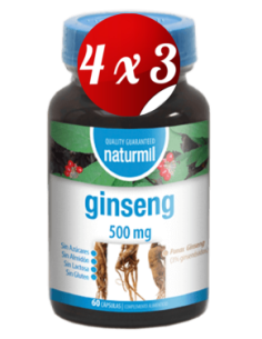 Pack 4x3 uds Ginseng 500 Mg  60 Capsulas De Dietmed