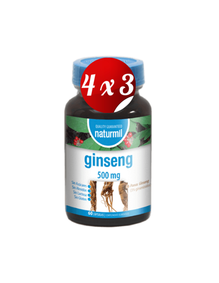 Pack 4x3 uds Ginseng 500 Mg  60 Capsulas De Dietmed