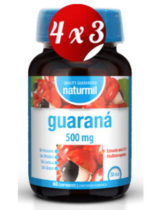 Pack 4x3 uds Guaraná 500 Mg  60 Comprimidos De Dietmed