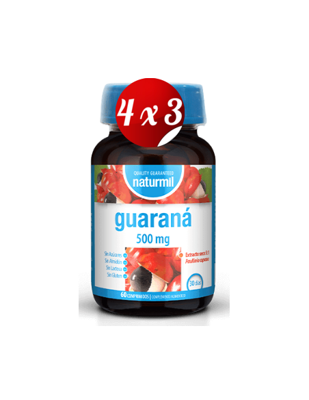 Pack 4x3 uds Guaraná 500 Mg  60 Comprimidos De Dietmed
