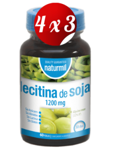 Pack 4x3 uds Lecitina De Soja 1200 Mg Perlas 60 Capsulas De Dietmed