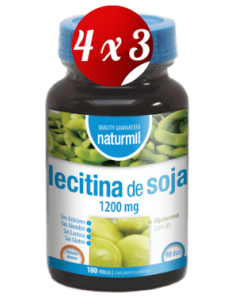 Pack 4x3 uds Lecitina De Soja 1200 Mg Perlas 180 Capsulas De Dietmed