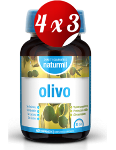 Pack 4x3 uds Olivo 500 Mg  60 Comprimidos De Dietmed