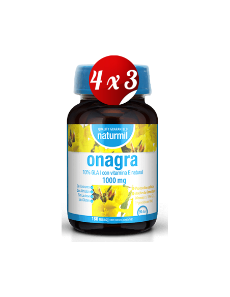 Pack 4x3 uds Onagra 1000 Mg Perlas 180 Capsulas De Dietmed