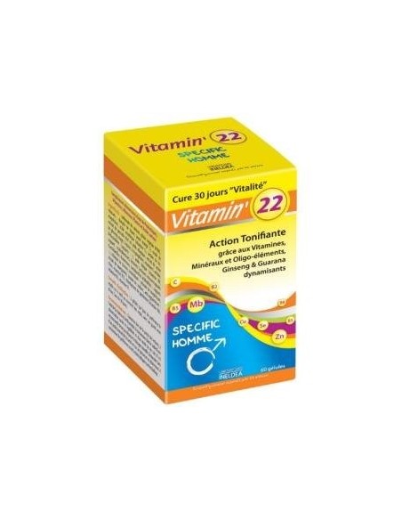 Vitamin 22 Vitaminas-Oligo-Plantas Hombre 60 Cápsulas  Ineldea