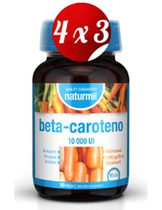 Pack 4x3 uds Betacaroteno 10.000 Ui Perlas 90 Capsulas De Dietmed