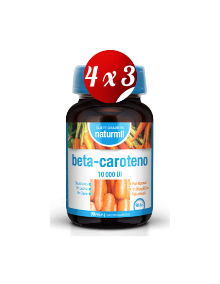 Pack 4x3 uds Betacaroteno 10.000 Ui Perlas 90 Capsulas De Dietmed