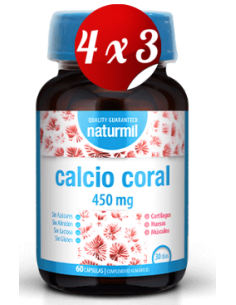 Pack 4x3 uds Calcio Coral 450 Mg  60 Capsulas De Dietmed