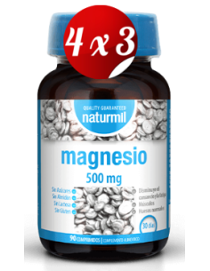 Pack 4x3 uds Magnésio 500 Mg 90 Comprimidos De Dietmed