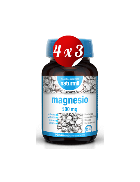 Pack 4x3 uds Magnésio 500 Mg 90 Comprimidos De Dietmed