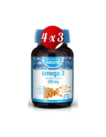 Pack 4x3 uds Ómega 3 500 Mg 18/12 Perlas 120 Capsulas De Dietmed