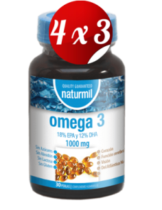 Pack 4x3 uds Ómega 3 1000 Mg 18/12 Perlas 30 Capsulas De Dietmed