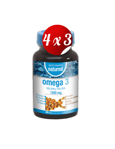 Pack 4x3 uds Ómega 3 1000 Mg 18/12 Perlas 30 Capsulas De Dietmed