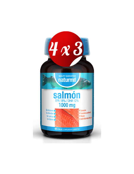 Pack 4x3 uds Salmón 1000 Mg Perlas 45 Capsulas De Dietmed
