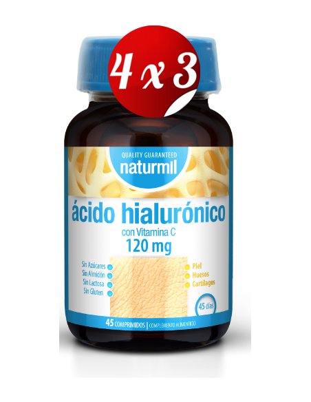Pack 4x3 uds Ácido Hialurónico 120 Mg  45 Comprimidos De Dietmed