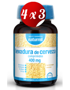 Pack 4x3 uds Levadura De Cerveza 400 Mg  180 Comprimidos De Dietmed