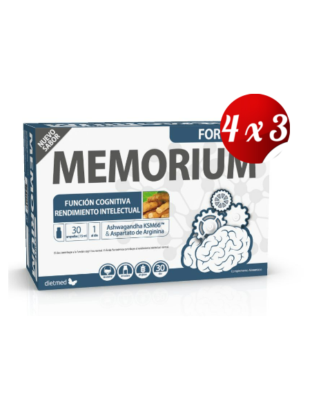 Pack 4x3 uds Memorium Forte 30 X 15 Ml Ampollas De Dietmed