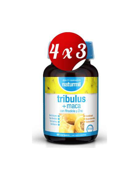 Pack 4x3 uds Tribulus 350 Mg + Maca 350 Mg  60 Comprimidos De Dietmed