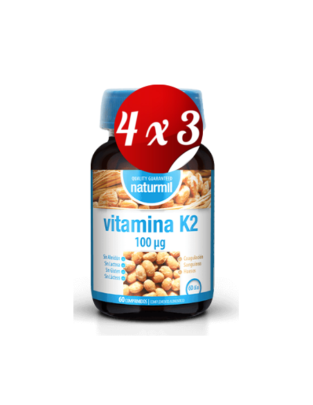 Pack 4x3 uds Vitamina K2 100 Mg  60 Comprimidos De Dietmed