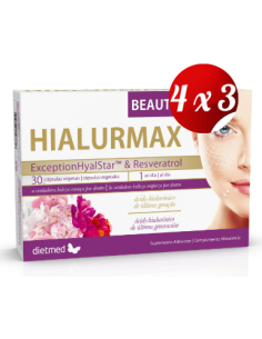 Pack 4x3 uds Hialurmax Beauty  30 Capsulas De Dietmed