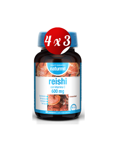 Pack 4x3 uds Reishi 600 Mg   60 Comprimidos De Dietmed