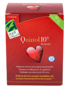 Quinol10®-50mg. 90. Caja con 90 cápsulas de 50mg de Ubiquinol (en blíster)