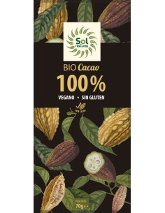 Tableta De Cacao Puro 100% Bio 70 Gramos  Sol Natural