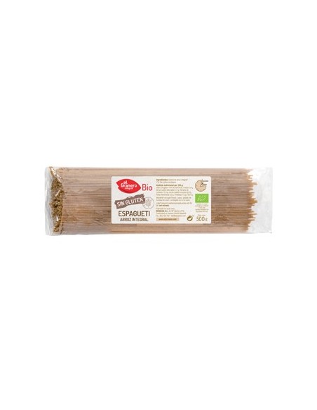 Espaguetis De Arroz Integral Sin Gluten Bio, 500 G de El Granero Integral