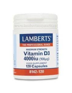 Pack de 2ud Vitamina D3 4000Ui 120Cap. de Lamberts