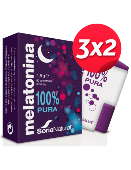 Pack 3X2 Melatonina 90 Comprimidos de Soria Natural.