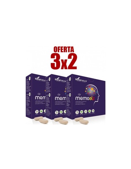 Pack 3X2 Memoalz 60 Comprimidos de Soria Natural.